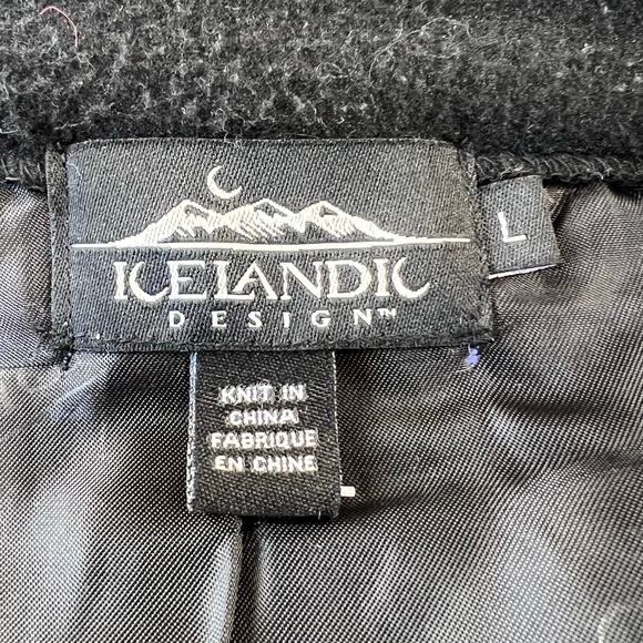 Icelandic Design Vintage Purple Zip Up Sweater Embroidered Flowers Size Large - Picture 3 of 7